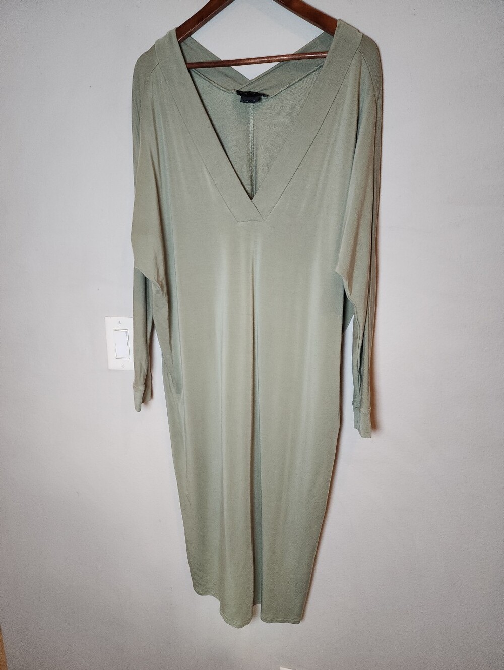 One Size Hatch Maternity The Visitor Dress French Terry Jersey Green Comfortable